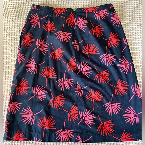 Boden NWOT  Navy Printed Palm ALine Cotton Skirt, fully lined, 4R, MSRP $89 - Picture 3 of 8